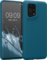 kwmobile telefoonhoesje geschikt voor Oppo Find X5 Pro (5G) - Hoesje met siliconen coating - Smartphone case in mat petrol