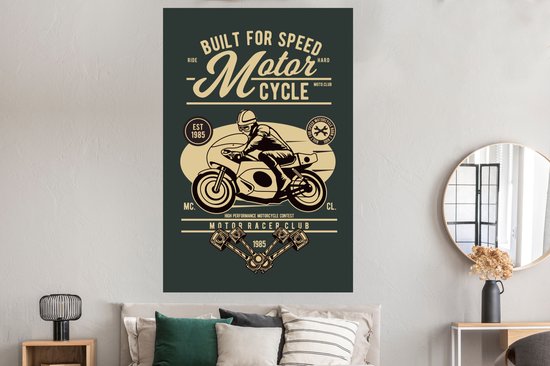 Affiche Mancave - Motor - Race - Vintage - 120x180 cm XXL