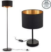 BK Licht - Lampadaire et Lampe de table - ensemble or noir - éclairage - E27