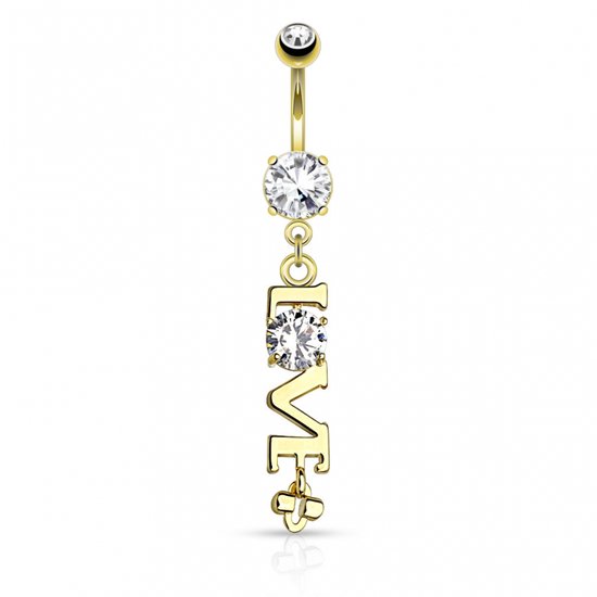 Navelpiercing Love Gold Plated