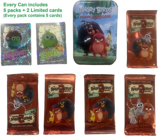 Afbeelding van het spel Angry Birds - Trading card game - blik met 5 pakjes en 2 limited cards