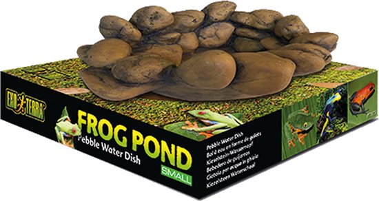 Exo Terra frog kiezelsteen waterschaal Large - 110ml - 6x16,5x14,5cm