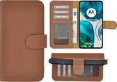 MoDo hoesje voor Motorola Moto G52 - Leer Book Case - Bruin