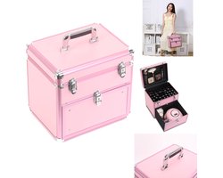 Guardian Beauty Beautycase - Aluminium - Cosmetica Organizer - Roze - Kapper, Make-up, Nagel, en Tattoo Artiest