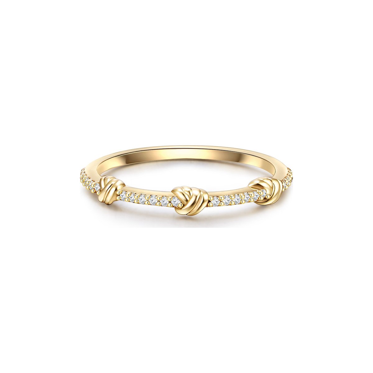 Gems München Dames Dames ring 925 sterling zilver Zirkonia 52 Geelgoud 32019740
