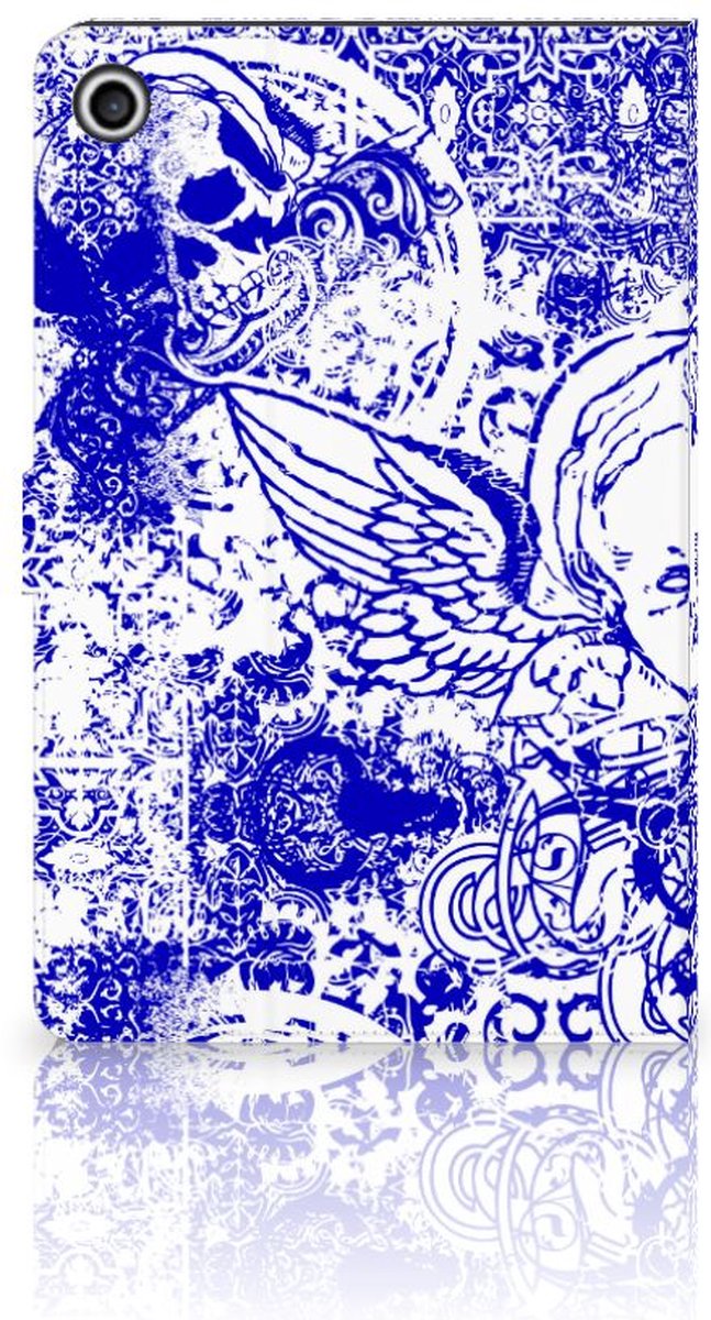 Tablettasje Lenovo Tab M10 Plus 3rd Gen 10.6 inch Angel Skull Blauw