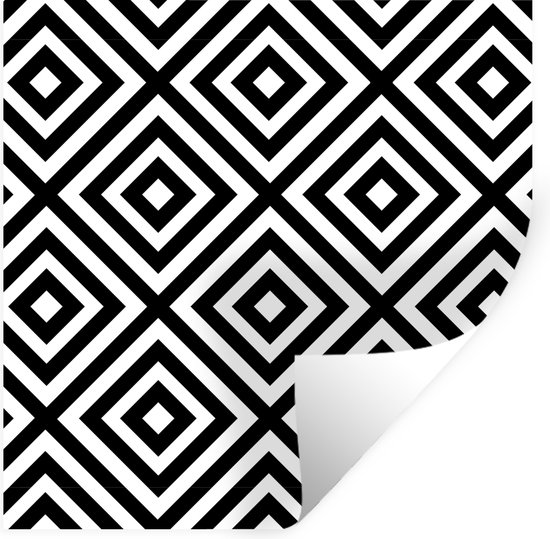 Muurstickers - Vormen - Zwart wit - Patroon - 80x80 cm - Plakfolie | bol.com