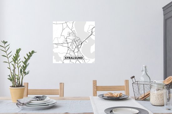 Stickers muraux - Stralsund - Plan de la ville - Carte - Carte - 50x50 cm - Feuille adhésive