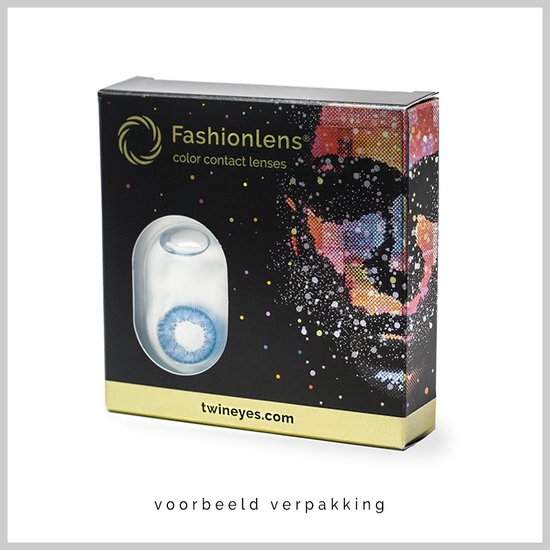 Lentilles de couleur Fashionlens® - Coco Topaz Blue - lentilles de contact bleues avec porte-lentilles