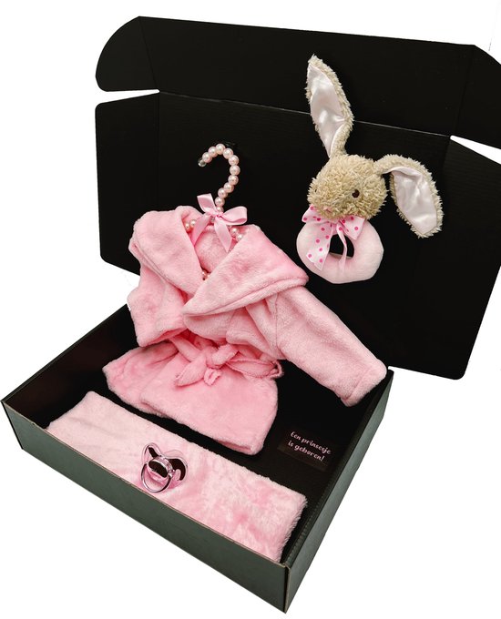 Kraamcadeau meisje - baby badjas - pluche rammelaar - kraamkado - 2 maten - kan ook rechtstreeks als cadeau worden verstuurd van Homèliny — afbeelding 4