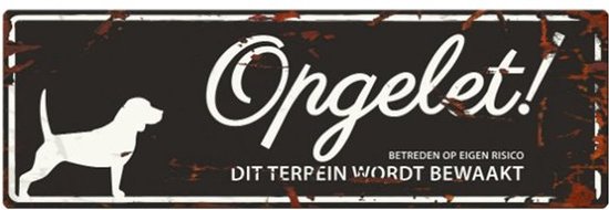 Enseigne de montre - Panneau d'avertissement - Beagle - Couleur : Zwart - Dimensions : 40x14cm