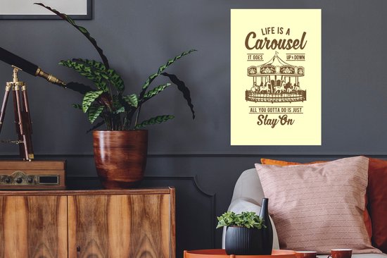 Stickers Stickers muraux - Fête foraine - Jaune - Vintage - 40x60 cm - Film adhésif