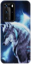 ADEL Siliconen Back Cover Softcase Hoesje Geschikt voor Huawei P40 - Wolf