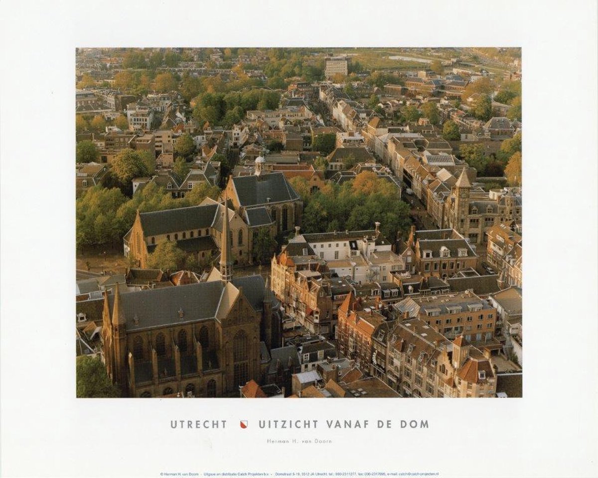 Catch Projecten Uitzicht vanaf de Dom - Herman van Doorn - Utrechtse Poster - 24 x 30 cm Multicolor