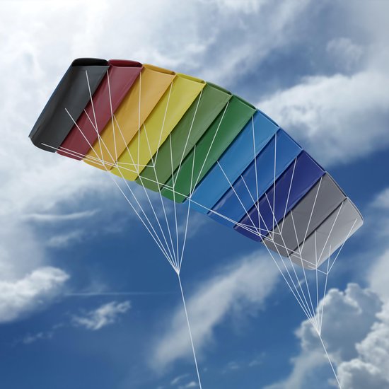Tickle Bee Power Kite - Matrasvlieger - XXXL Edition 1,80 Meter breed en 60 cm hoog! - Multicolor - Eenvoudig te gebruiken