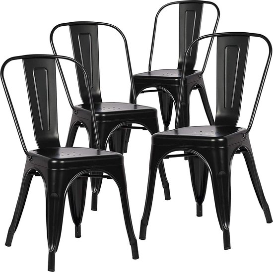 Set van 4 eetkamerstoelen Otto velvet stapelbaar