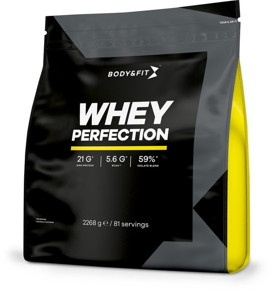 Body & fit whey perfection - proteine poeder / whey protein - eiwitpoeder - 2268 gram (81 shakes) - vanille