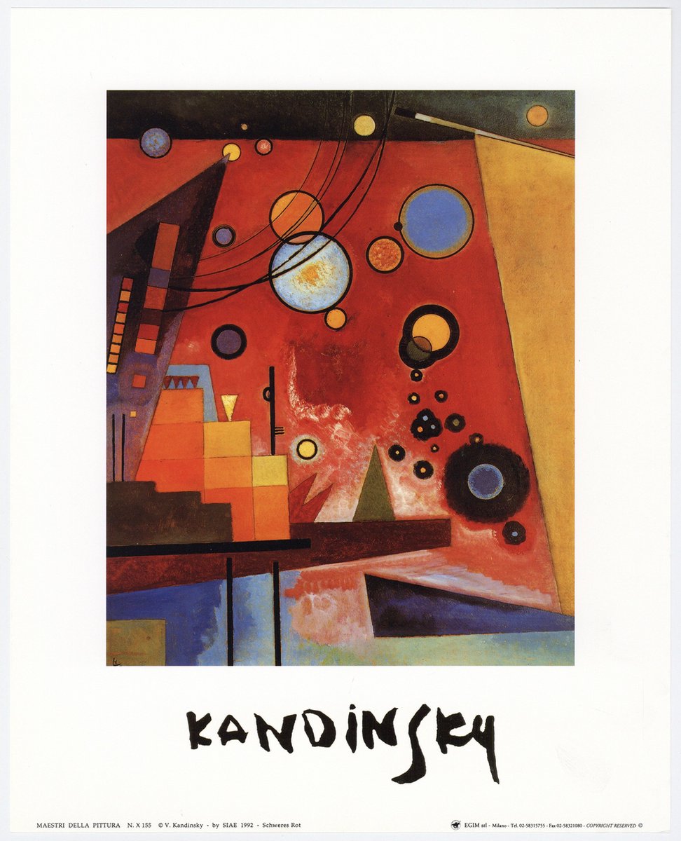 Catch Projecten Mini kunstposter - Schweres Rot - Wassily Kandinsky - 24x30 cm Multicolor