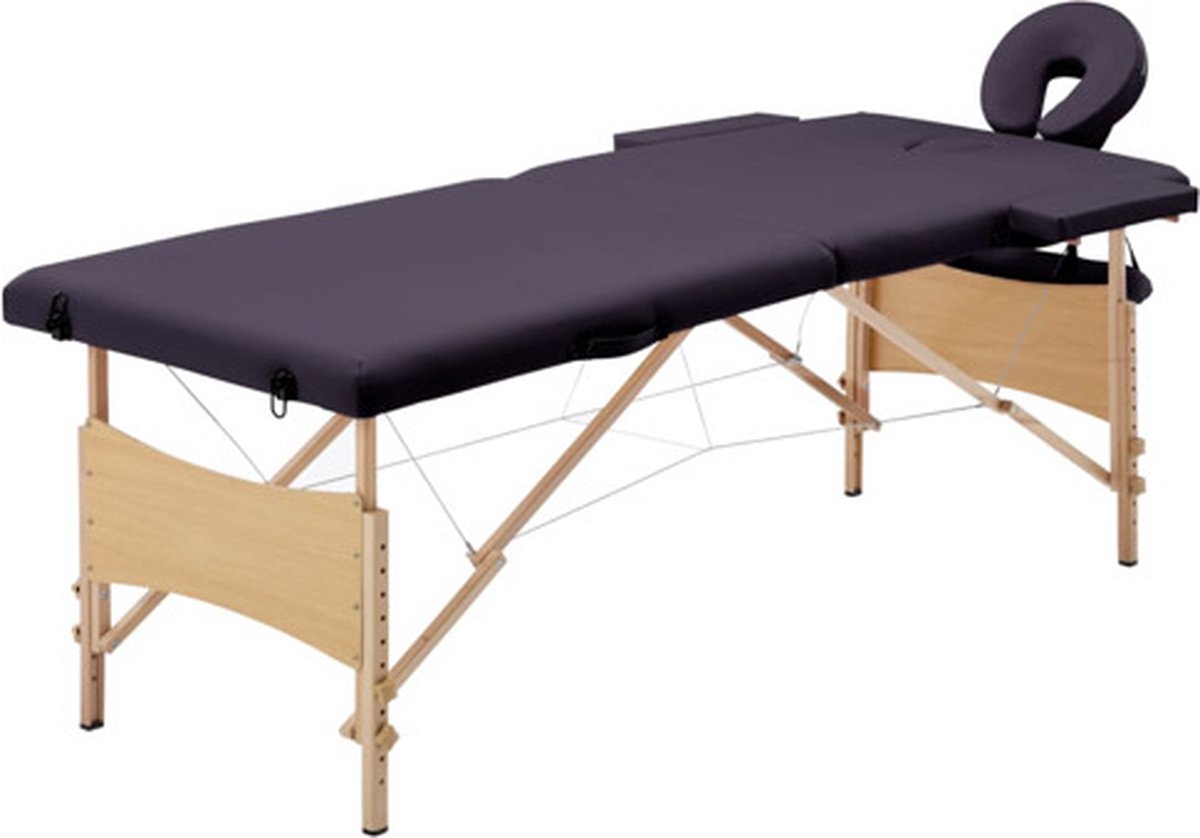 Goedkoopste vidaXL - Massagetafel - inklapbaar - 2 - zones - hout - paars