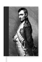 Notitieboek - Schrijfboek - Zwart-wit illustratie van Napoleon Bonaparte dit trots staat - Notitieboekje klein - A5 formaat - Schrijfblok