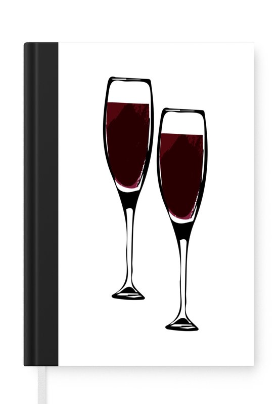 Cahier - Cahier d'écriture - Vin - Dessin - Deux verres à vin - Rempli -  Image -... | bol.com
