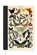 Notitieboek - Schrijfboek - Adolphe Millot - Vlinder - Dieren - Insecten - Vintage - Notitieboekje klein - A5 formaat - Schrijfblok