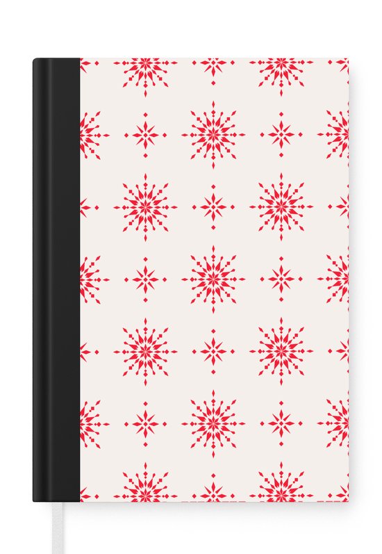 Carnet - Cahier - Étoiles - Rouge - Hiver - Noël - Motifs - Carnet - Format A5 - Bloc-notes - Noël - Cadeau - Cadeau de Noël pour hommes, femmes et enfants