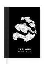 Notitieboek - Schrijfboek - Zeeland - Wegenkaart - Nederland - Notitieboekje klein - A5 formaat - Schrijfblok