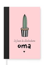 Notitieboek - Schrijfboek - Leuk Moederdag cadeau voor oma met quote Jij bent de allerleukste oma – roze - Notitieboekje klein - A5 formaat - Schrijfblok