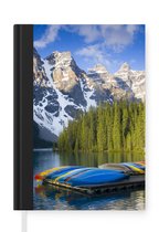 Notitieboek - Schrijfboek - Kano's bij het Nationale park Banff in Canada - Notitieboekje klein - A5 formaat - Schrijfblok