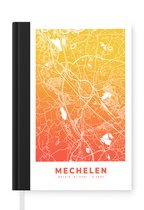 Notitieboek - Schrijfboek - Stadskaart - Mechelen - België - Oranje - Notitieboekje klein - A5 formaat - Schrijfblok - Plattegrond