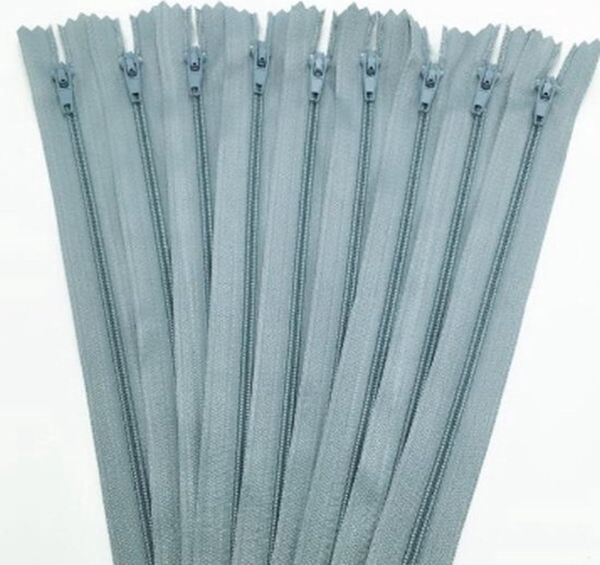 Close end rits grijs - 25 cm - 2 stuks