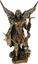MadDeco - beeldje aartsengel Gabriël - boodschapper van God - polystone - engel - bronskleurig - 24 cm