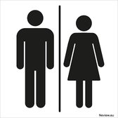 Sticker WC/Toilet - Mannen/Vrouwen - 10 x 10 cm - Voor binnen & buiten - Mannen & vrouwen wc sticker