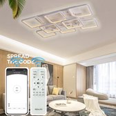 Uniclamps LED Bluetooth - 6x2 Plafondlamp Met Afstandsbediening - Smart lamp Wit - Dimbaar Met App - Woonkamerlamp - Moderne lamp - Plafoniere