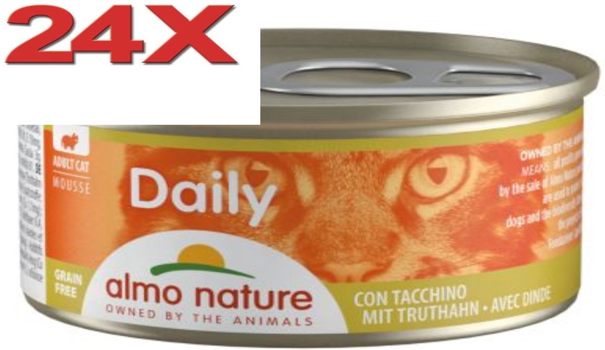 Almo Nature Dailymenu - Kattenvoer Blik - Mousse Kalkoen - 24x85gr