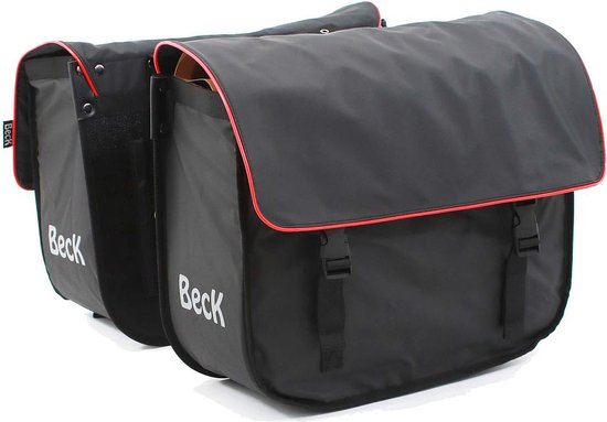 BikyBag Classic CE - Double Sacoche Vélo 26L Imperméable Pour Porte-Bagages Arrière, Idéale Pour Le Shopping Et Les Trajets Quotidiens (Pois Blancs)