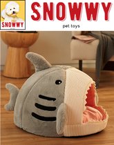 SNOWWY - Dierenmand haai design - Kattenmand - Hondenmand - Dierenbed - Hondenbed - Kattenbed - Haai design - Shark design - Dierenhuis - Kattenhuis - Hondenhuis - Grijs Gray