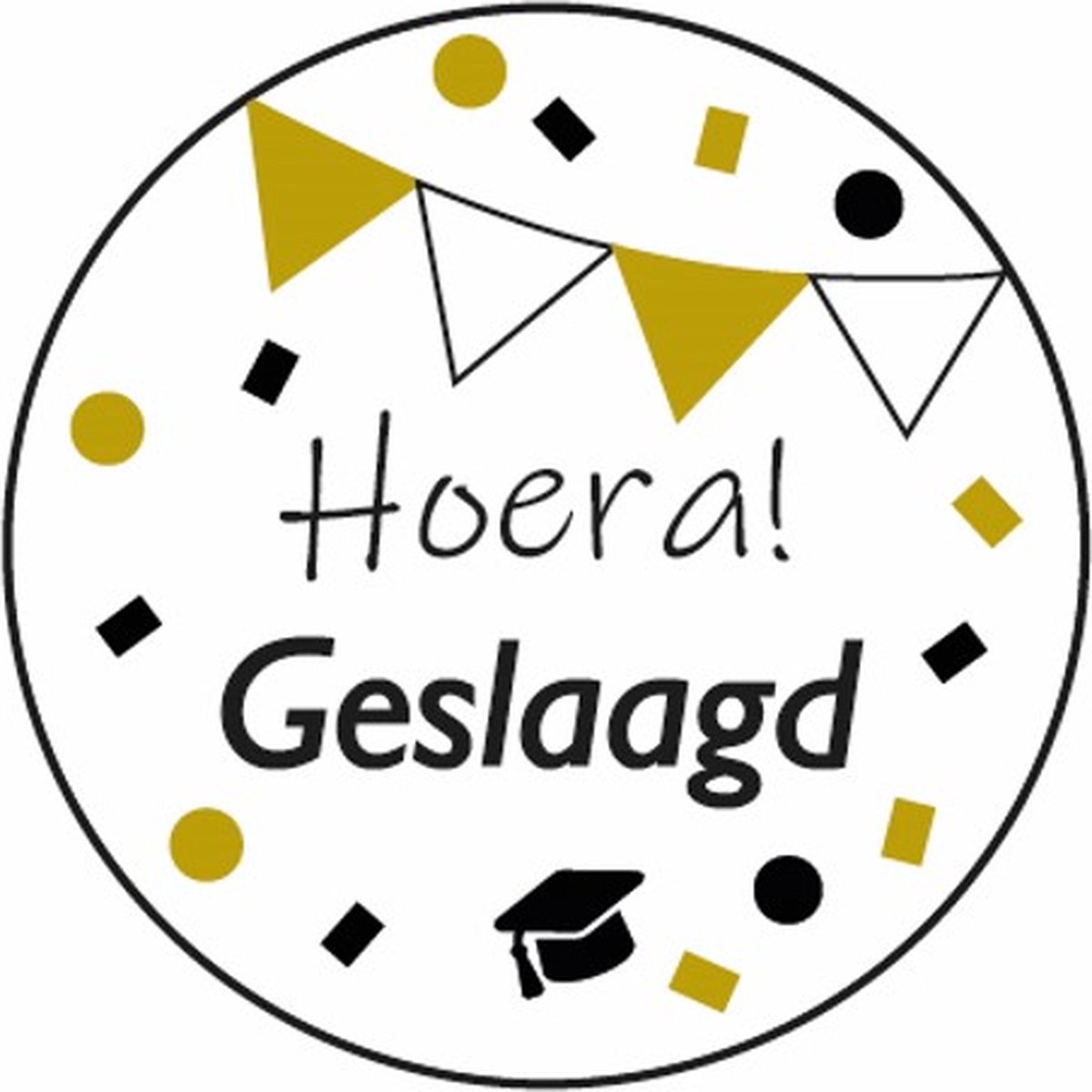 LBM Hoera Geslaagd raamsticker - sticker herbruikbaar - 48 x 48 cm | bol