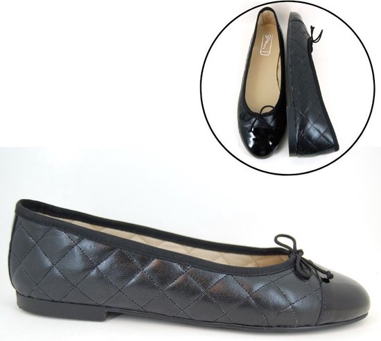 Stravers - Ballerines de Luxe Noires Taille 33 Femme Petite Taille Chaussures Plates Femme