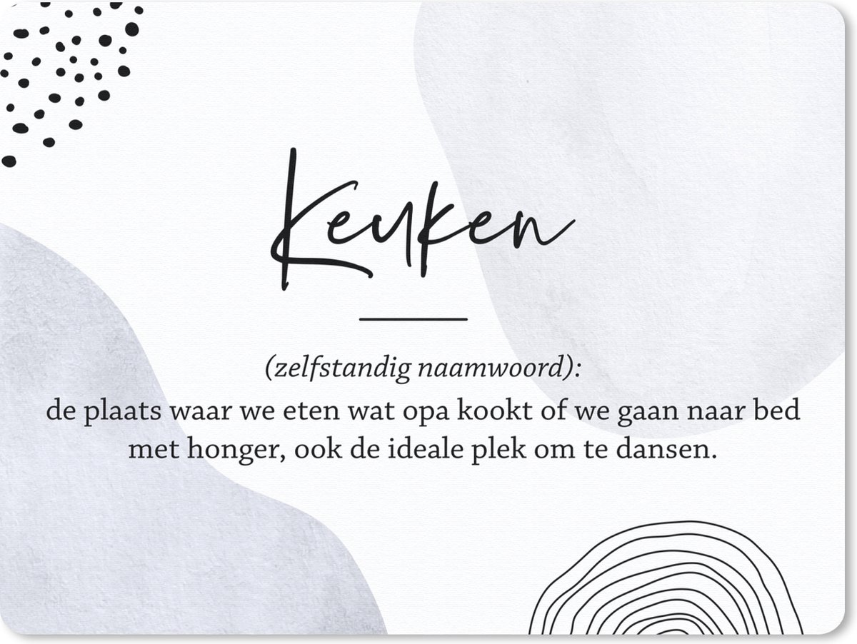 Muismat - Mousepad - Keuken - Opa - Quotes - Spreuken - Woordenboek - Keuken definitie - 23x19 cm - Muismatten