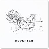 Muismat - Mousepad - Plattegrond – Deventer – Zwart Wit – Stadskaart - Kaart - Nederland - 30x30 cm - Muismatten