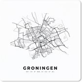 Muismat Klein - Plattegrond – Groningen – Zwart Wit – Stadskaart - Nederland - Kaart - 20x20 cm