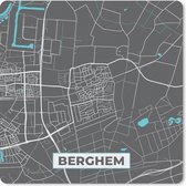 Muismat Klein - Berghem - Blauw - Kaart - Plattegrond - Stadskaart - 20x20 cm