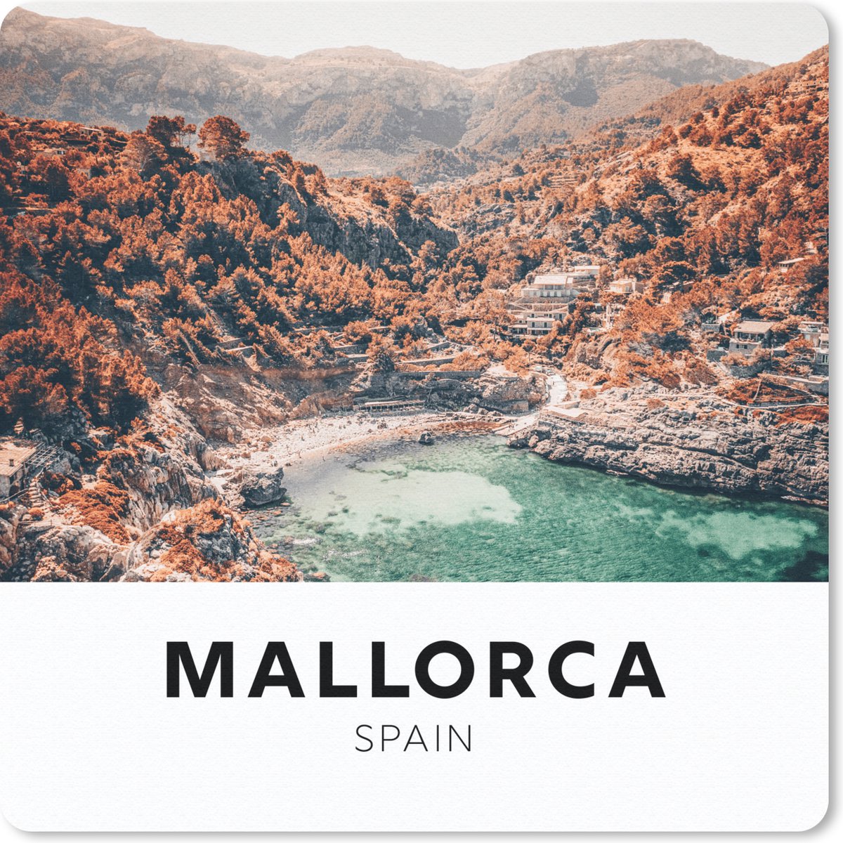 Muismat 20x20 cm - Mousepad Mallorca - Spanje - Natuur - Muismatten