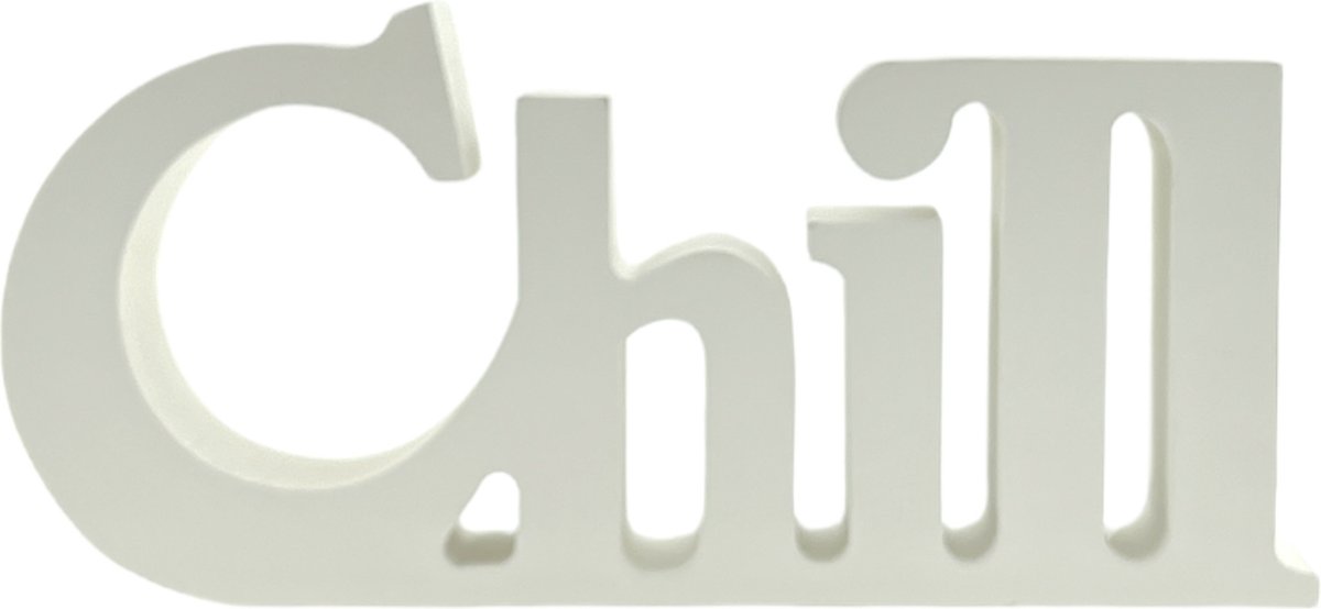 Riverdale - Houten Woord Chill - 28 x 5 x 14 cm - Wit