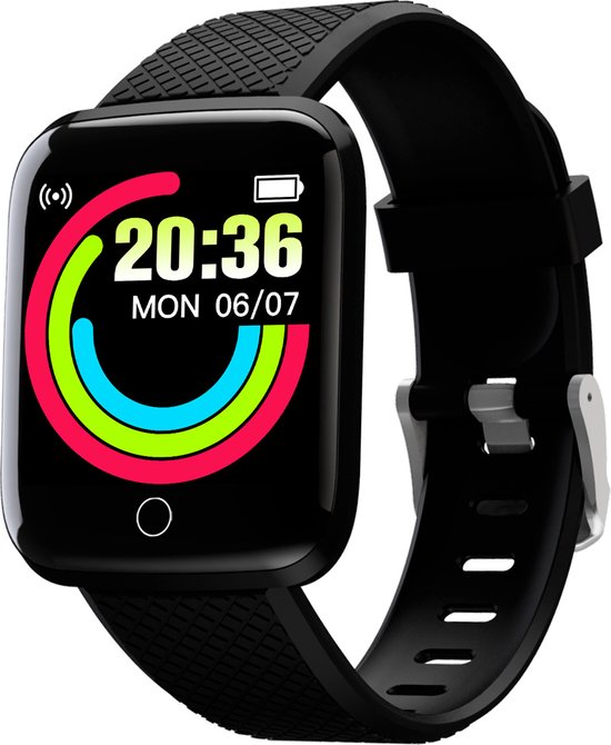 Denver SW-154 - Smartwatch - Sportwatch - Touchscreen - Stappenteller - Hartslagmeter - Bloeddrukmeter - Geschikt voor iOS & Android - zwart