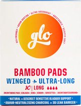 GLO | 10 extra lange bamboo incontinentieverband | bamboo LONG pads | 4 van 4 absorptiedruppels