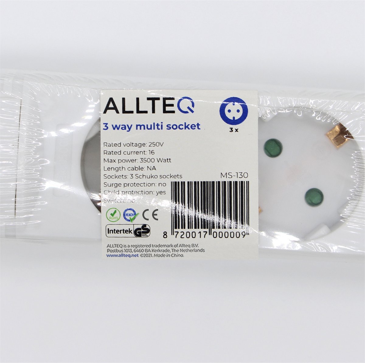 6-VOUDIGE STEKKERDOOS - 6-voudige stekkerdoos - wit, Type aansluiting: 6 x schuko, Voltage: 230 V, Ampere: 16 A, Zonder aansluit kabel