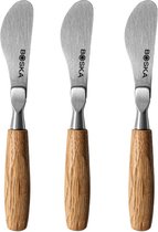 Boska Set de couteaux à tartiner Mini Oslo - Set de 3 - eikenhout européen - Pour pâtes à tartiner - Léger - 12cm